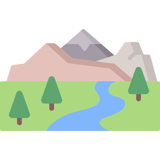 Mountains-Trees-River